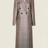 Abrigo Jimena Verde Claro Cuadros Multicolor AB12