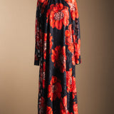AL21 Vestido Alice Flor Grande Roja