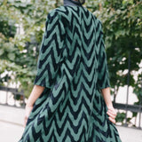 Chaqueta Terciopelo Bordado Zig Zag Verde Kaki