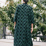 Chaqueta Terciopelo Bordado Zig Zag Verde Kaki