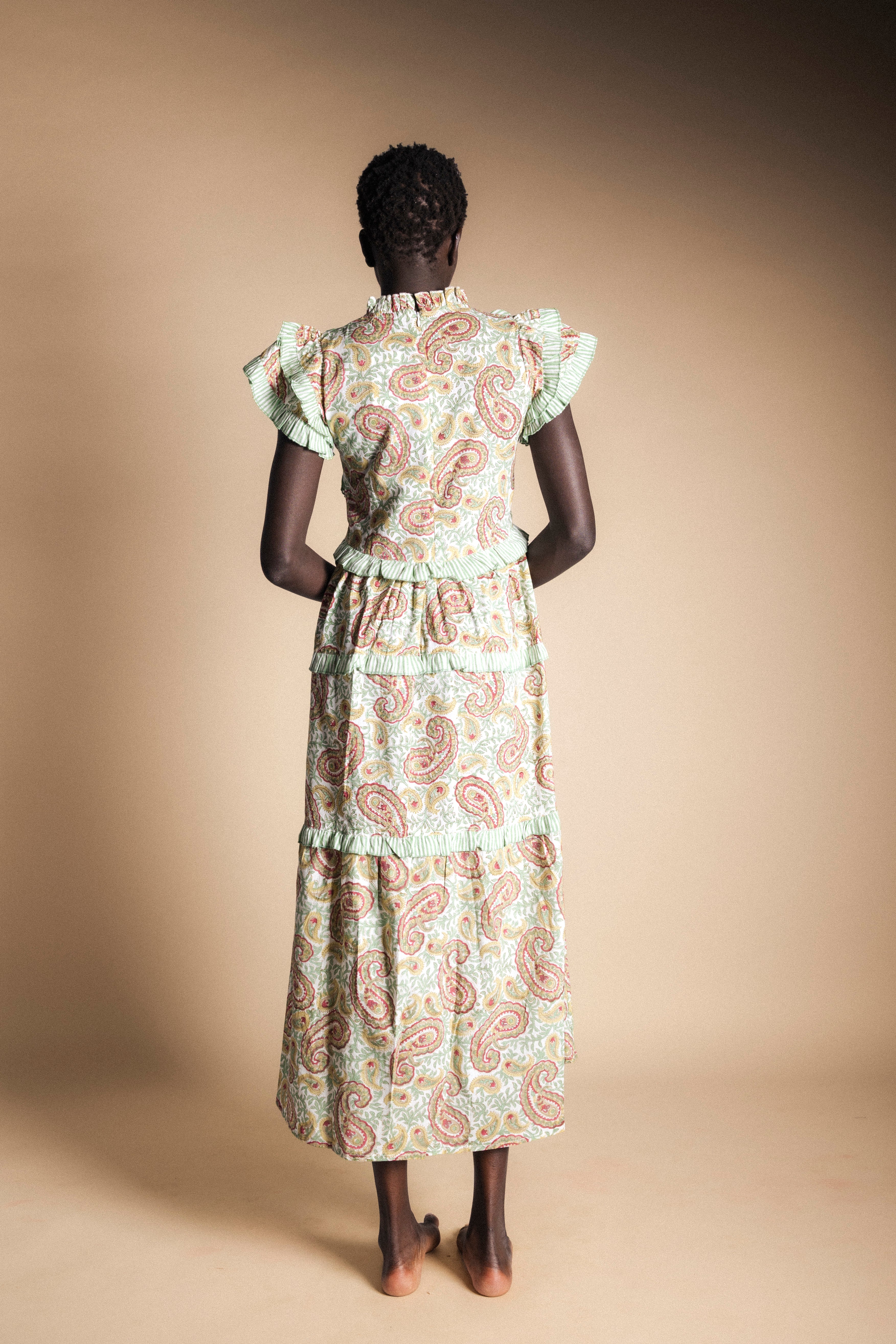 Vestido Lomba Crudo Flores Vest43-The Nook Store