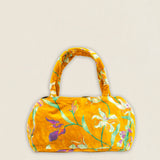 BOLT20 Bolso Terciopelo Flores Mostaza