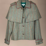 Chaqueta Amanda Verde Plomo Rayas Naranjas y Burdeos CHQ36