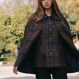 Chaleco con Capa Carlota Cuadros Verde y Burdeos CAP05