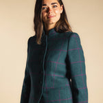 Chaqueta Emily Azul Petróleo Cuadros Morados CHQ34 thenookstore-new