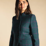 Chaqueta Emily Azul Petróleo Cuadros Morados CHQ34 thenookstore-new