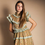 Vestido Lomba Vainilla Rayas y Flores Vest44-The Nook Store