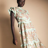 Vestido Lomba Crudo Flores Vest43-The Nook Store