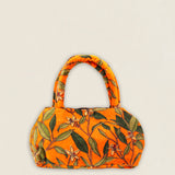 BOLT21 Bolso Terciopelo Naranja Flores