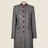 Chaqueta Cori Larga Verde Plomo Cuadros Burdeos CHQ31