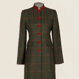 Chaqueta Corinna Larga Verde Cuadros Teja CHQ19
