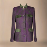 Chaqueta Casilda Rayas Moradas y Verdes CHQ39