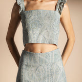 Falda Pipa Cashmere Verde Agua FAL36-The Nook Store