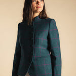 Chaqueta Emily Azul Petróleo Cuadros Morados CHQ34 thenookstore-new