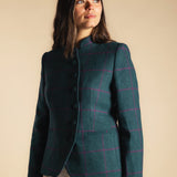 Chaqueta Emily Azul Petróleo Cuadros Morados CHQ34 thenookstore-new