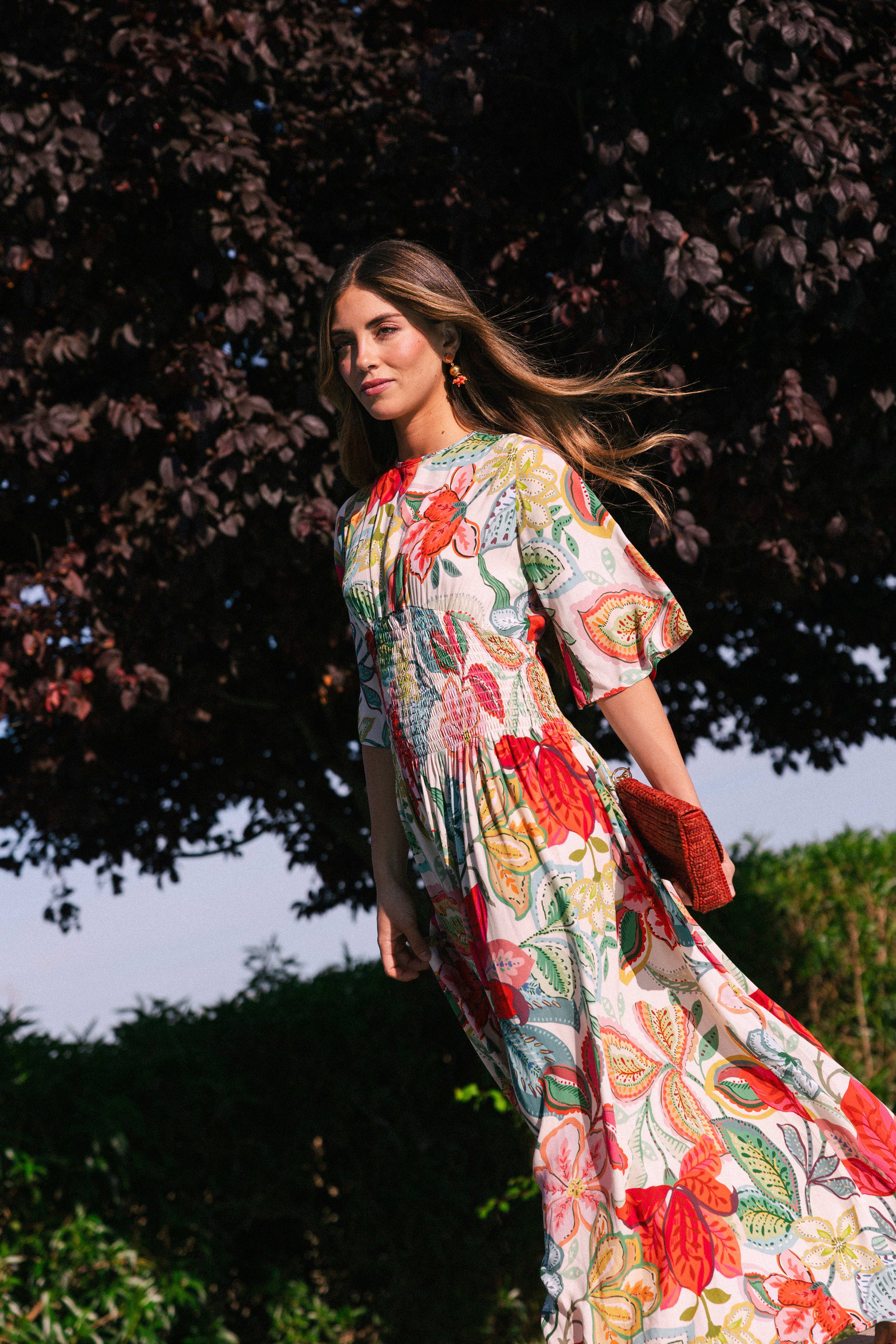 Vestido Sabrina Crudo Flores Colores Vest22-The Nook Store