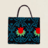 Bolso Shopper Terciopelo Bordado Ethnic Negro