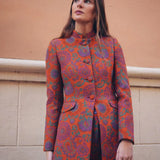 Chaqueta Corinna Larga Naranja Flores