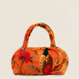 BOLT03 Bolso Terciopelo Pájaros Naranja