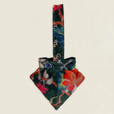 BTA13 Bolso Triángulo Asa Verde Oscuro Flores The Nook Store