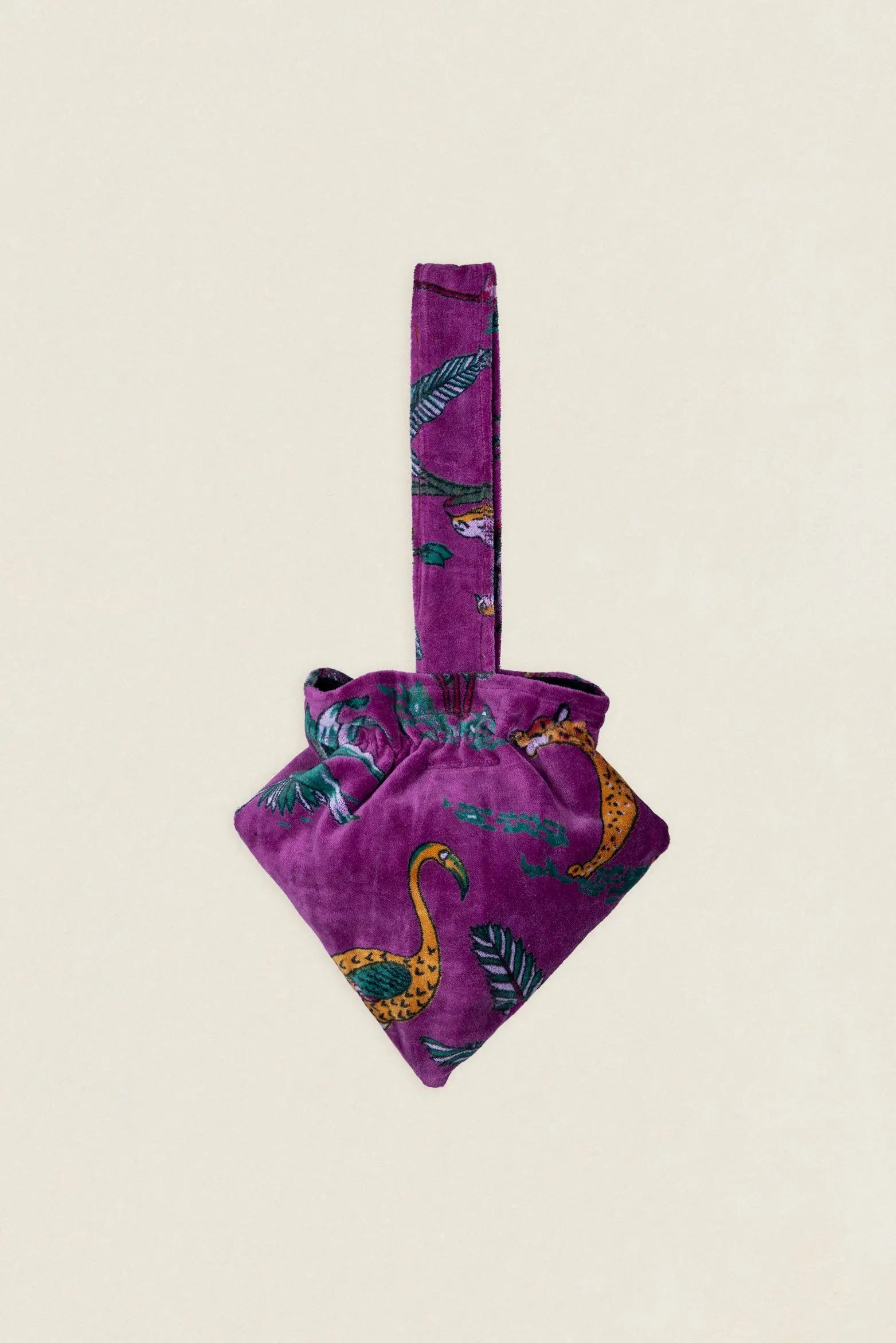 BTA07 Bolso Triángulo Asa Cheetah Púrpura The Nook Store