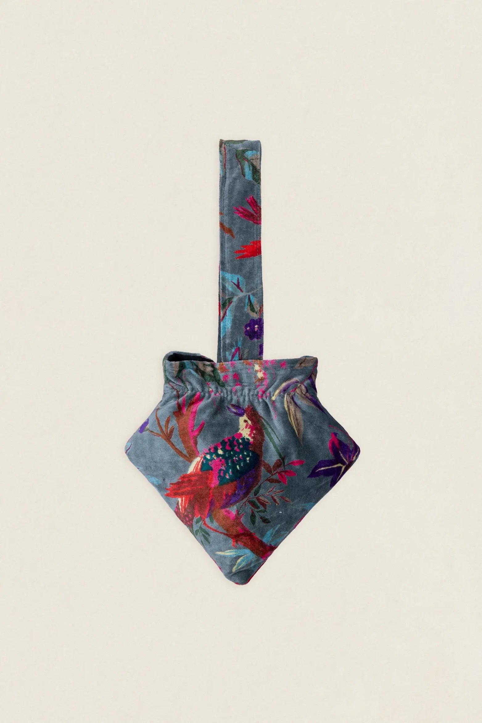 BTA04 Bolso Triángulo Asa Pájaros Verde Agua The Nook Store