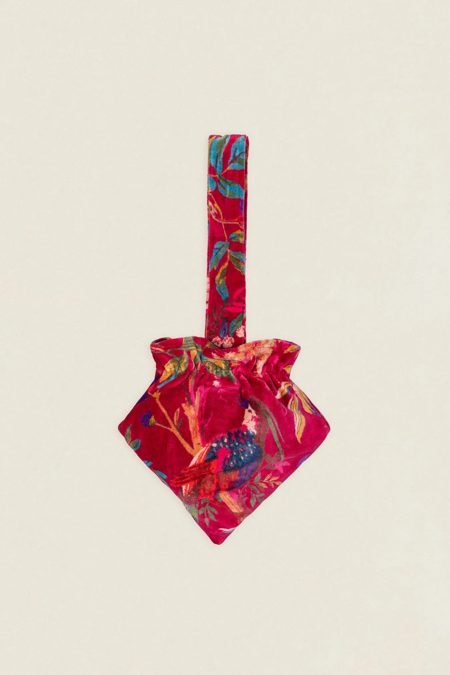 BTA03 Bolso Triángulo Asa Pájaros Rosa The Nook Store