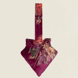 BTA10 Bolso Triángulo Asa Burdeos Flores The Nook Store