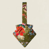 BTA12 Bolso Triángulo Asa Verde Kaki Flores The Nook Store