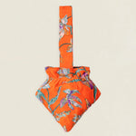 BTA14 Bolso Triángulo Asa Naranja Flores The Nook Store