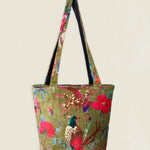 Bolso Cuadrado Pájaros Verde Kaki BC14 The Nook Store