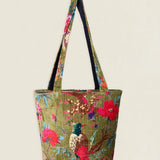 Bolso Cuadrado Pájaros Verde Kaki BC14 The Nook Store