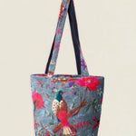 Bolso Cuadrado Pájaros Verde Agua BC04 The Nook Store