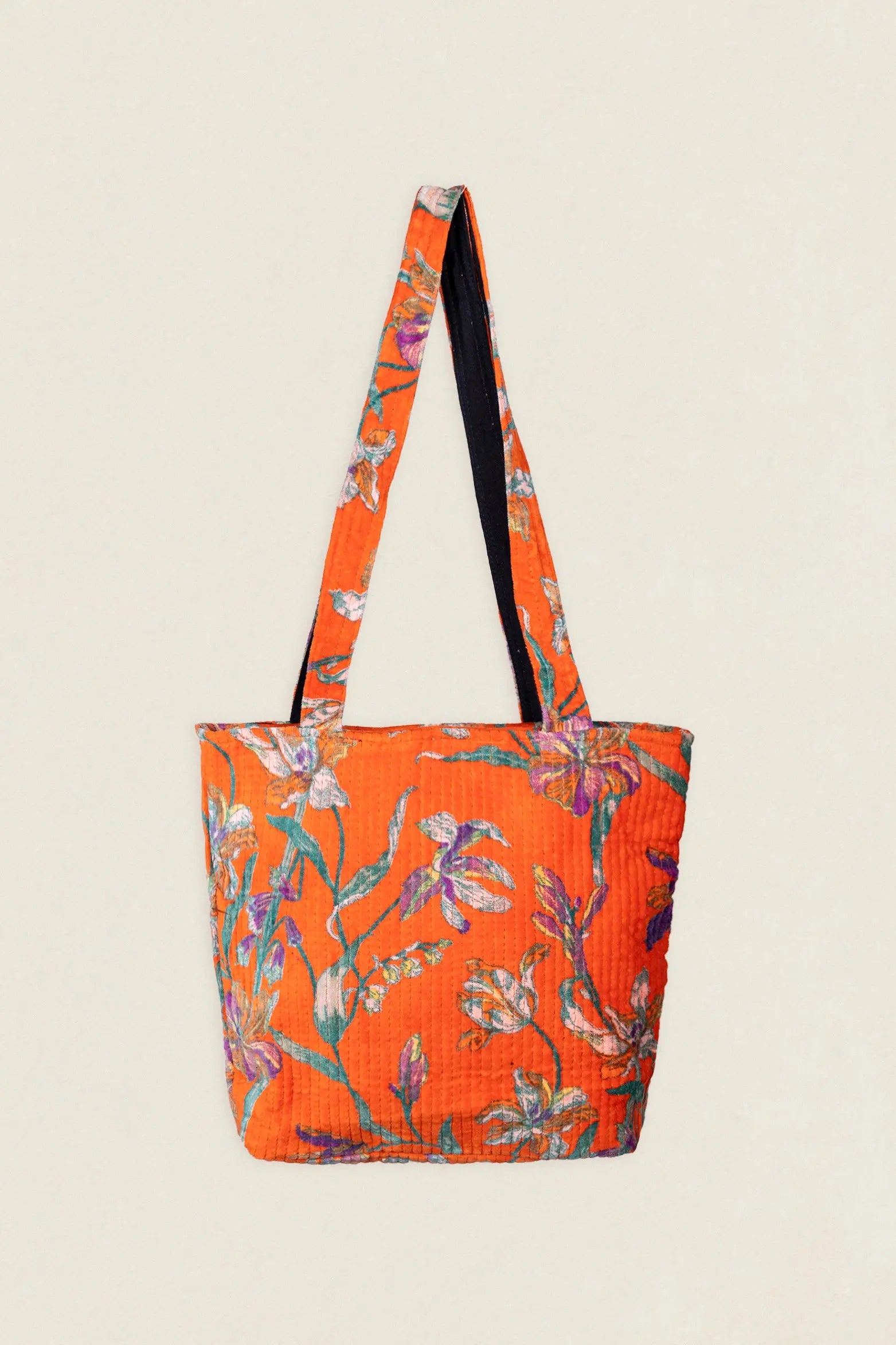 Bolso Cuadrado Naranja Flores BC12 The Nook Store