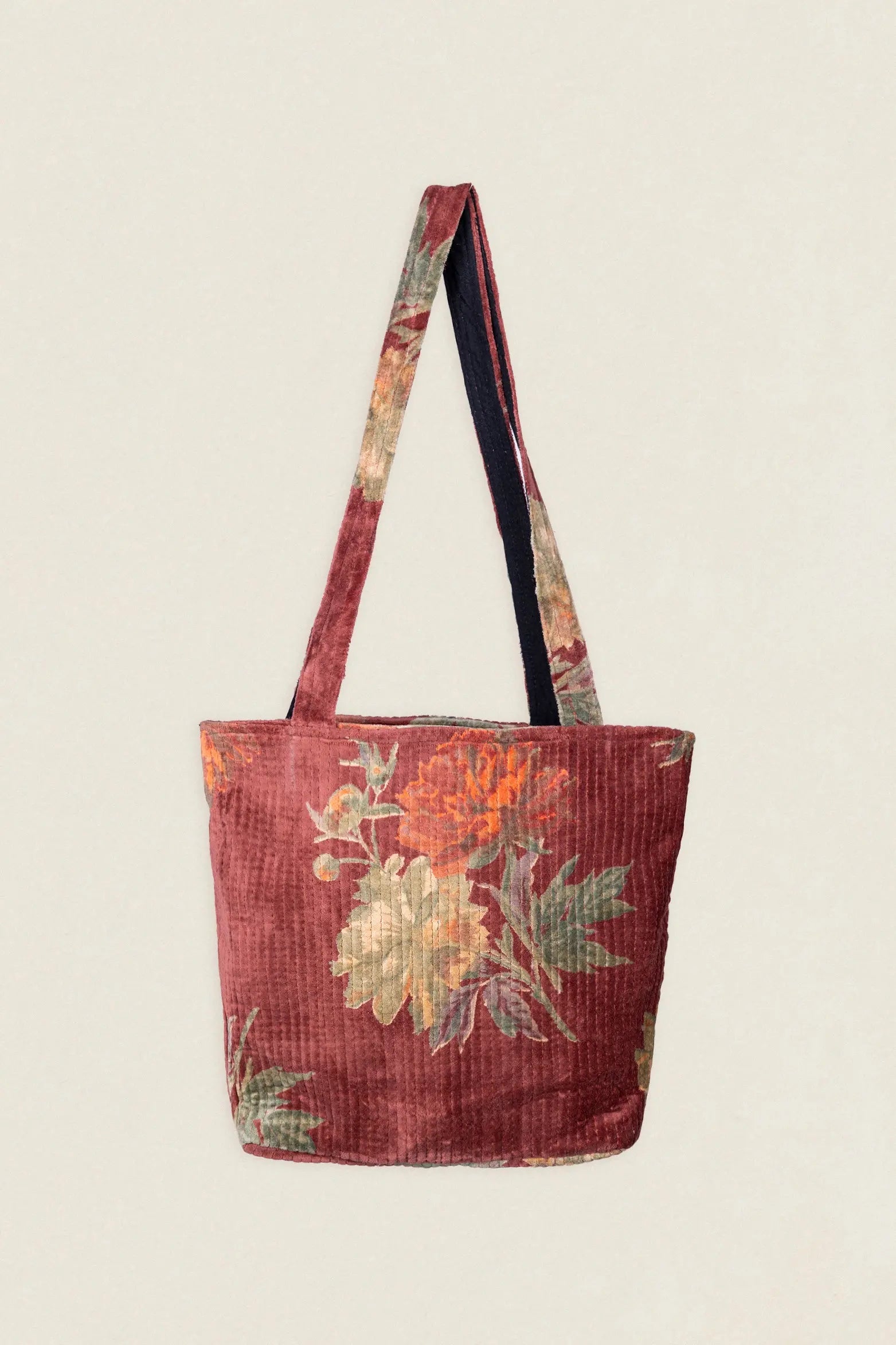 Bolso Cuadrado Granate Flores BC09 The Nook Store