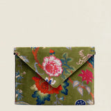 Cartera de Mano 56 Verde Kaki Flores The Nook Store