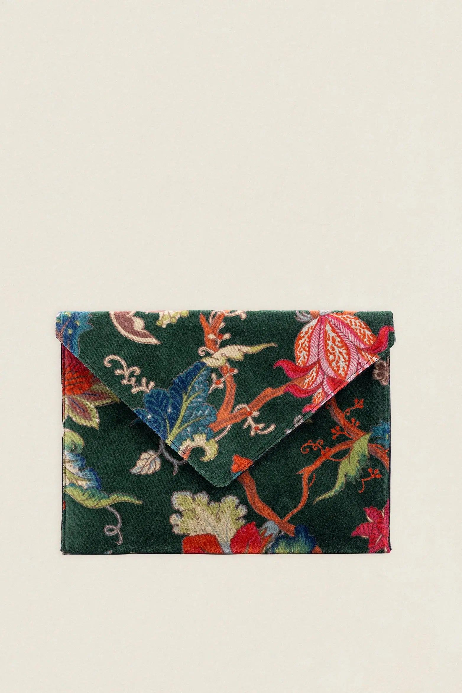 Cartera de Mano 32 Verde Oscuro Flores The Nook Store