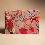Cartera de Mano 03 Pájaros Rosa Claro