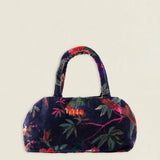 BOLT33 Bolso Terciopelo Pájaros Azul Marino