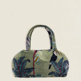 BOLT37 Bolso Terciopelo Cheetah Verde Claro