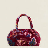 BOLT36 Bolso Terciopelo Flores Vino
