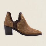 Botas Mer Tacón Ante Castaña