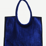 Bolso Shopper Terciopelo Azul Eléctrico