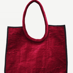 Bolso Shopper Terciopelo Burdeos