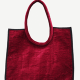 Bolso Shopper Terciopelo Burdeos