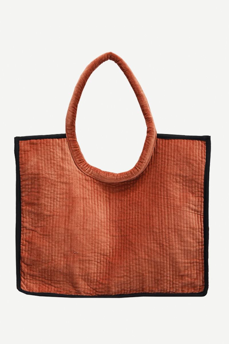 Bolso Shopper Terciopelo Teja