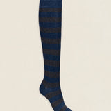 Calcetin caña alta R38 rayas Marino - Gris