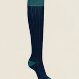 Calcetin caña alta L03 Azul marino - Verde