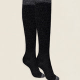 Calcetin purpurina caña alta PCAR21 rayas Carbone - Negro