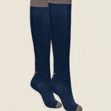 Calcetin purpurina Estrella caña larga PEL04 Marino - Tostado